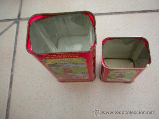 Cajas y cajitas met&aacute;licas: dos lata de aceites carbonell, sin tapa - Foto 2