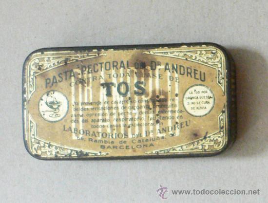 Bo&icirc;tes et petites bo&icirc;tes m&eacute;talliques: Cajita metalica litografiada del dr. Andreu de Barcelona.. Sin abolladuras. - Vell i Bell