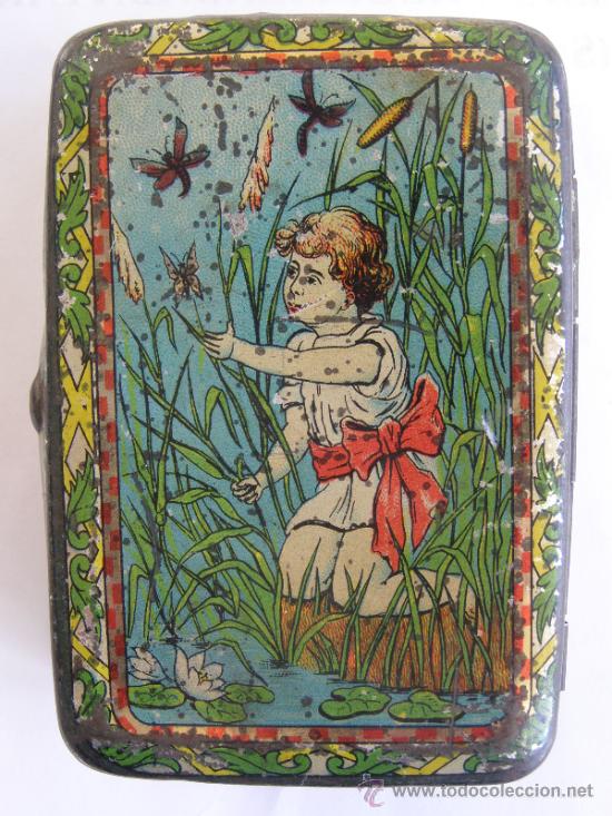 Cajas y cajitas met&aacute;licas: CAJA DE LATA. AUSTRIA. 1900. JUGENDSTIL. ART NOUVEAU. AUSTRIA