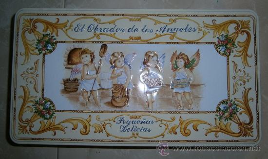 Cajas y cajitas met&aacute;licas: CAJA MET&Aacute;LICA EL OBRADOR DE LOS ANGELES. BEIGE DIBUJOS. CAJAS. CAJITA COLECCIONISTA. COLECCIONISTAS