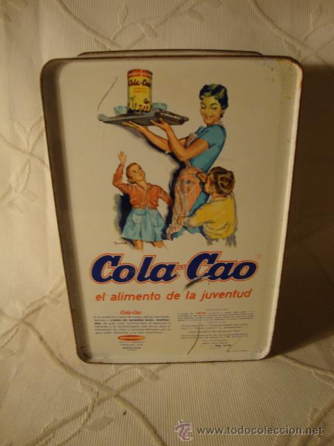 Cajas y cajitas met&aacute;licas: ANTIGUA CAJA DE HOJA DE LATA LITOGRAFIADA DE COLA-CAO.
