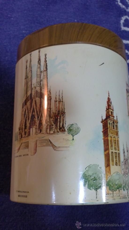 Cajas y cajitas met&aacute;licas: ANTIGUA CAJA DE CHAPA CARAMELOS REGLERO BONITAS VISTAS DE CIUDADES