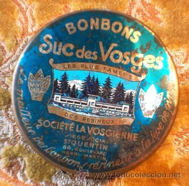 Bo&icirc;tes et petites bo&icirc;tes m&eacute;talliques: ANTIGUA CAJA FRANCESA DE BOMBONES DE HOJALATA LA VOSGIENNE