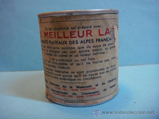 Cajas y cajitas met&aacute;licas: Antiguo bote de leche condensada Berna. Lata de societ&eacute; fran&ccedil;aise laiti&egrave;re.