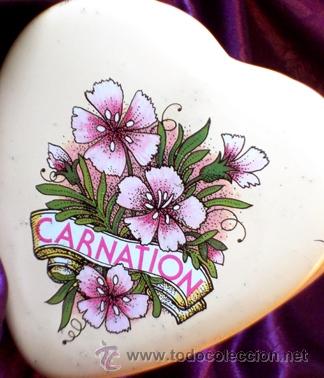 Cajas y cajitas met&aacute;licas: CAJA FORMA DE CORAZ&Oacute;N. CLAVEL. LATA. - Foto 3