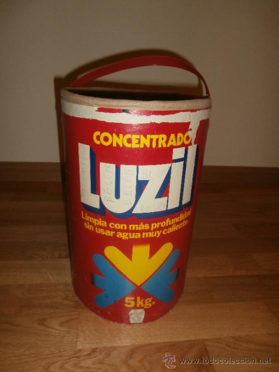 Cajas y cajitas met&aacute;licas: Tambor de detergente LUZIL de 5 kilos (A&ntilde;os 80)