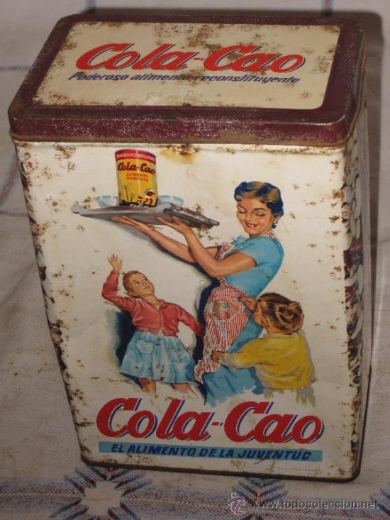 Cajas y cajitas met&aacute;licas: BOTE ANTIGUO DE COLA CAO - JUDIAS BLANCAS Y PINTAS -