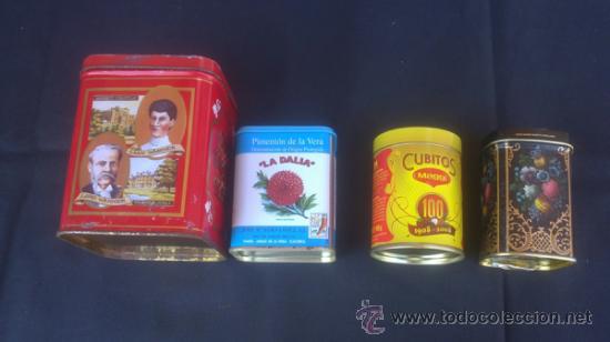 Cajas y cajitas met&aacute;licas: LOTE DE 4 CAJAS DE LATA DE VARIADAS - TAL Y COMO SE VEN EN LAS FOTOS .