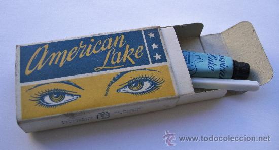 Blechdosen und Kisten: caja de farmacia: cosmeticos american lake, negro fuerte, con contenidos   ( 6,5x3,5x1,5cm aprox