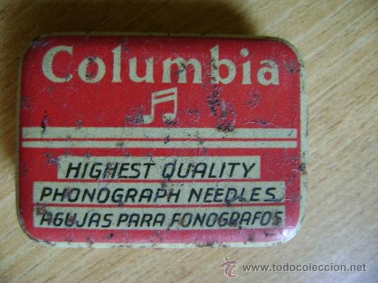 Blechdosen und Kisten: Antigua cajita met&aacute;lica para agujas de gram&oacute;fono Columbia