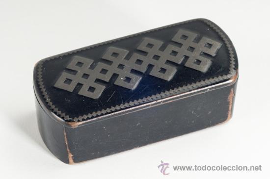Cajas y cajitas met&aacute;licas: CAJA RAPE EN PAPER MACHE CON DECORACION - Foto 1