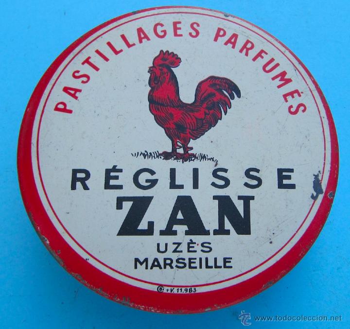 Cajas y cajitas met&aacute;licas: REGLISSE ZAN. PASTILLAGES PARFUMES. UZES, MARSEILLE. CAJA METALICA. S/F