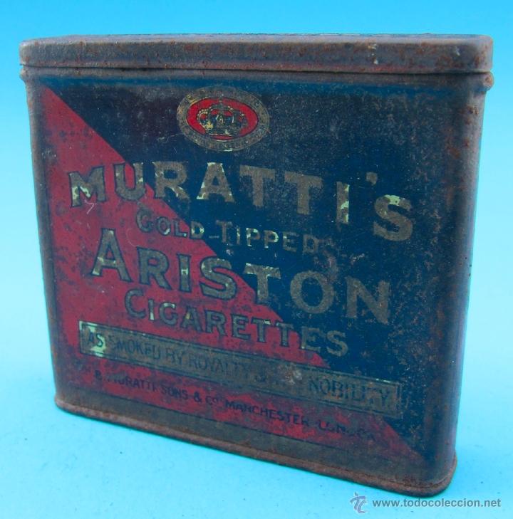 Cajas y cajitas met&aacute;licas: MURATTI'S GOLD TIPPED ARISTON CIGARRETTES. CAJA METALICA. S/F