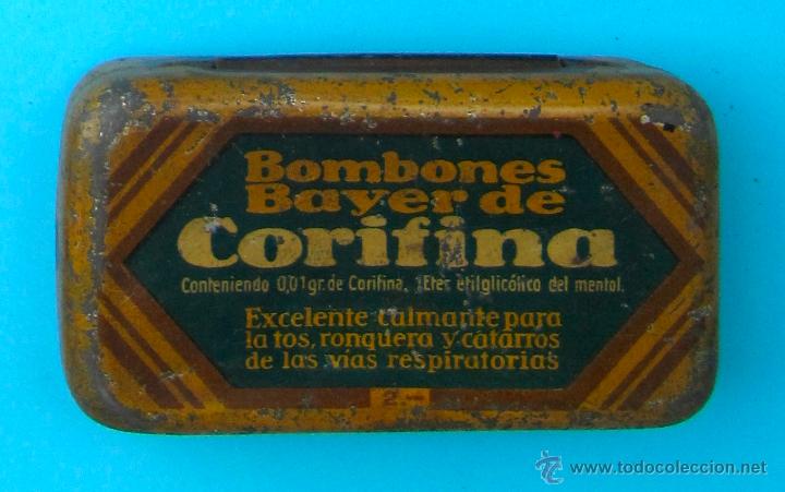 Cajas y cajitas met&aacute;licas: BOMBONES BAYER DE CORIFINA. CAJA MET&Aacute;LICA