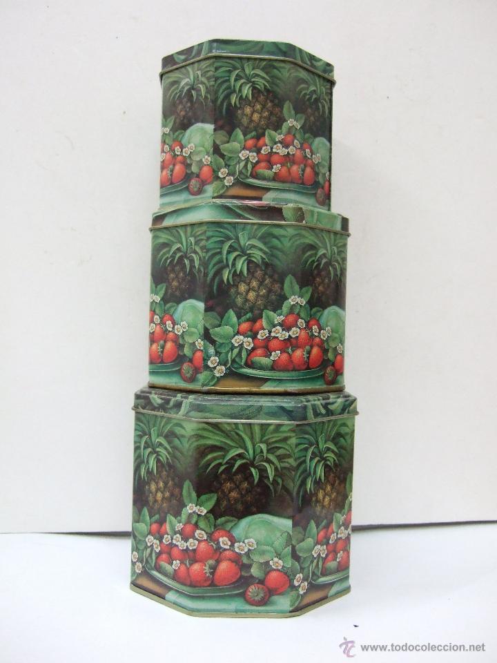 Cajas y cajitas met&aacute;licas: 3 CAJAS METALICAS - OCTOGONALES - SE PUEDEN PONER UNA DENTRO DE OTRA - CAJA GRANDE 13X10,5