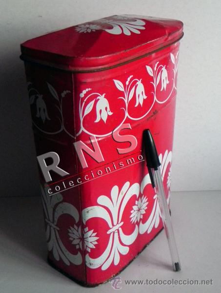 Cajas y cajitas met&aacute;licas: ANTIGUA CAJA MET&Aacute;LICA DE FUERZAHOR ROJA - CHOCOLATE ZAHOR ESPA&Ntilde;A - METAL HOJALATA M&Aacute;S CAJAS EN VENTA