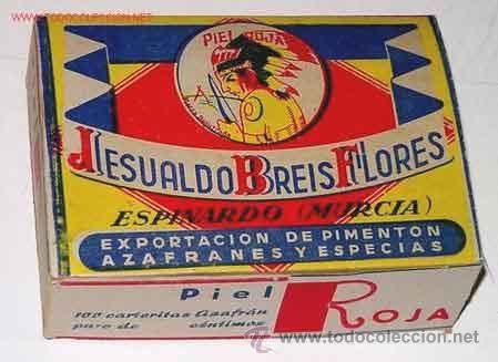 Casse e cassette metalliche: ANTIGUA CAJA DE CARTON DE PUBLICIDAD PIEL ROJA - MIDE 11,5 X 8 X 4 CMS.
