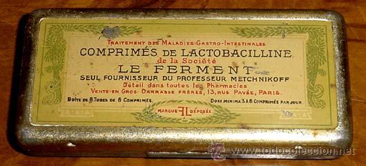 Blechdosen und Kisten: ANTIGUA CAJA DE HOJALATA LITOGRAFIADA DE FARMACIA - COMPRIMES DE LATOBACILLINE - MIDE 10 X 5 X 1,5 C