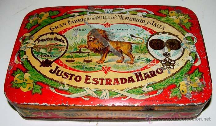 Blechdosen und Kisten: ANTIGUA CAJA DE HOJALATA LITOGRAFIADA CON PUBLICIDAD DE GRAN FABRICA DE DULCE DE MEMBRILLO Y JALEA .