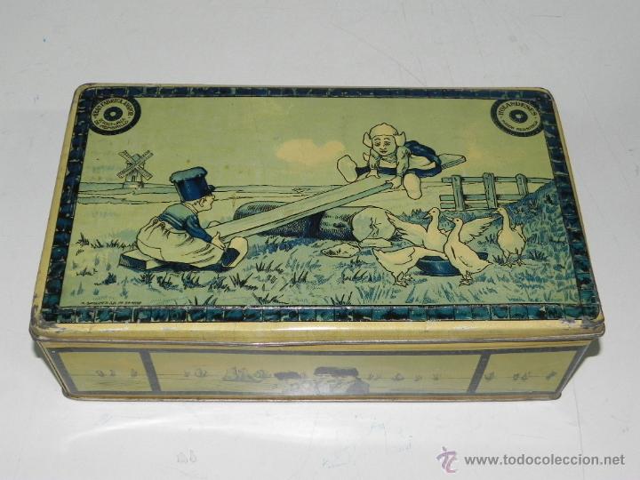 Casse e cassette metalliche: ANTIGUA CAJA DE HOJALATA LITOGRAFIADA CON PUBLICIDAD DE DULCE DE MEMBRILLO . J. RODRIGUEZ MONTERO .