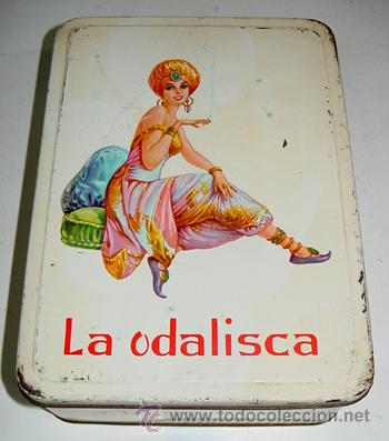 Blechdosen und Kisten: ANTIGUA CAJA DE HOJALATA LITOGRAFIADA CON PUBLICIDAD DE LA ODALISCA - JOSE MARIA FUSTER HERNANDEZ -