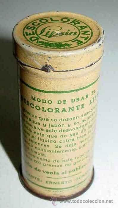 Caixas e caixinhas met&aacute;licas: ANTIGUA CAJA DE HOJALATA LITOGRAFIADA CON PUBLICIDAD DE DESCOLORANTE LIPSIA - MIDE 6 CMS. DE ALTURA