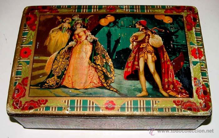 Casse e cassette metalliche: ANTIGUA CAJA DE HOJALATA LITOGRAFIADA DE G. DE ANDREIS DE BADALONA CON PUBLICIDAD DE DULCES LA PASTO