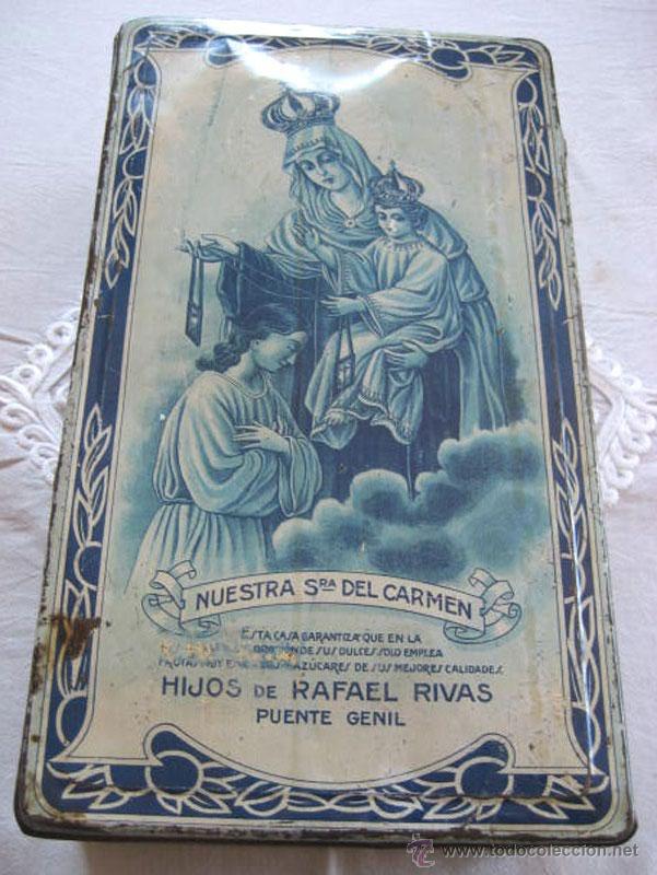Caixas e caixinhas met&aacute;licas: ANTGUA CAJA DE HOJALATA LITOGRAFIADA CON PUBLICIDAD DE DULCE DE MEMBRILLO HIJOS DE RAFAEL RIVAS DE P