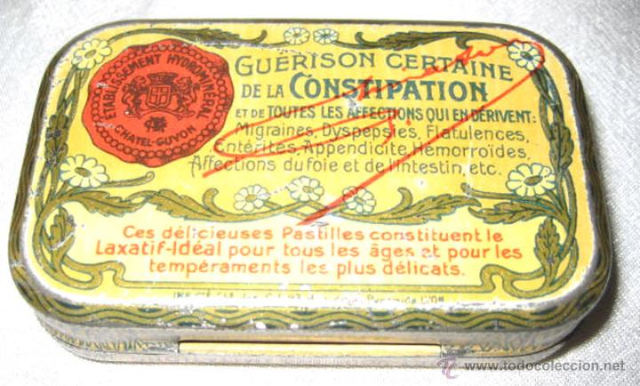 Blechdosen und Kisten: ANTIGUA CAJA DE HOJALATA LIOGRAFIADA CON PUBLICIDAD DE PASTILLAS LAXANTES, MODERNISTA, FARMACIA, - M