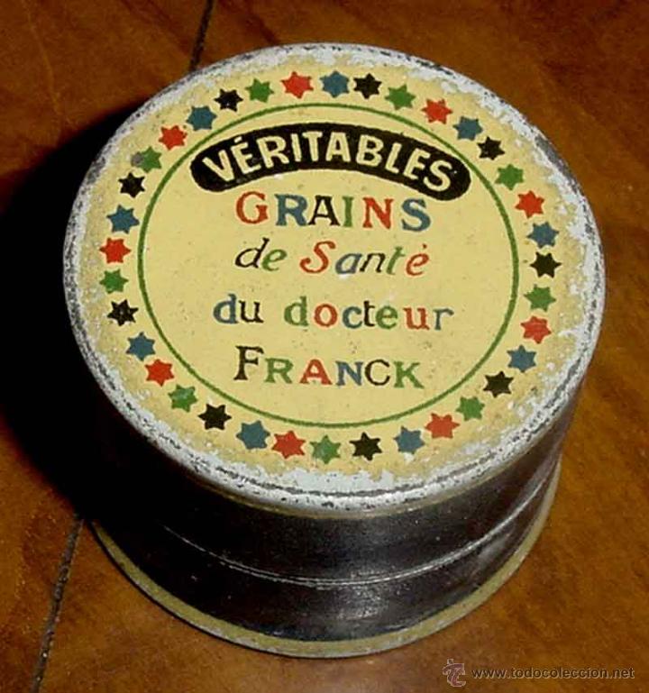 Blechdosen und Kisten: ANTIGUA CAJITA DE HOJALATA LITOGRAFIADA DE FARMACIA - DOCTEUR FRANCK - MIDE 3,5 CMS. DE DIAMETRO Y 2