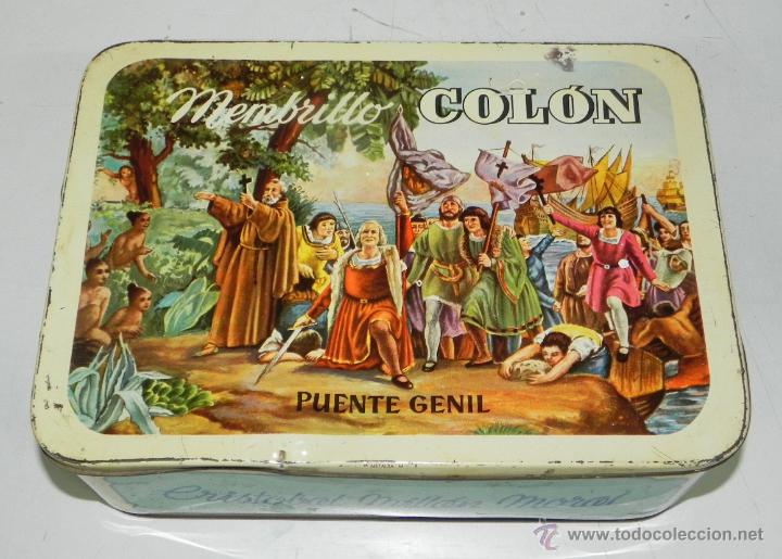 Caixas e caixinhas met&aacute;licas: ANTIGUA CAJA DE HOJALATA LITOGRAFIADA CON PUBLICIDAD DE DULCE DE MEMBRILLO, CRISTOBAL MILLAN MORAL,