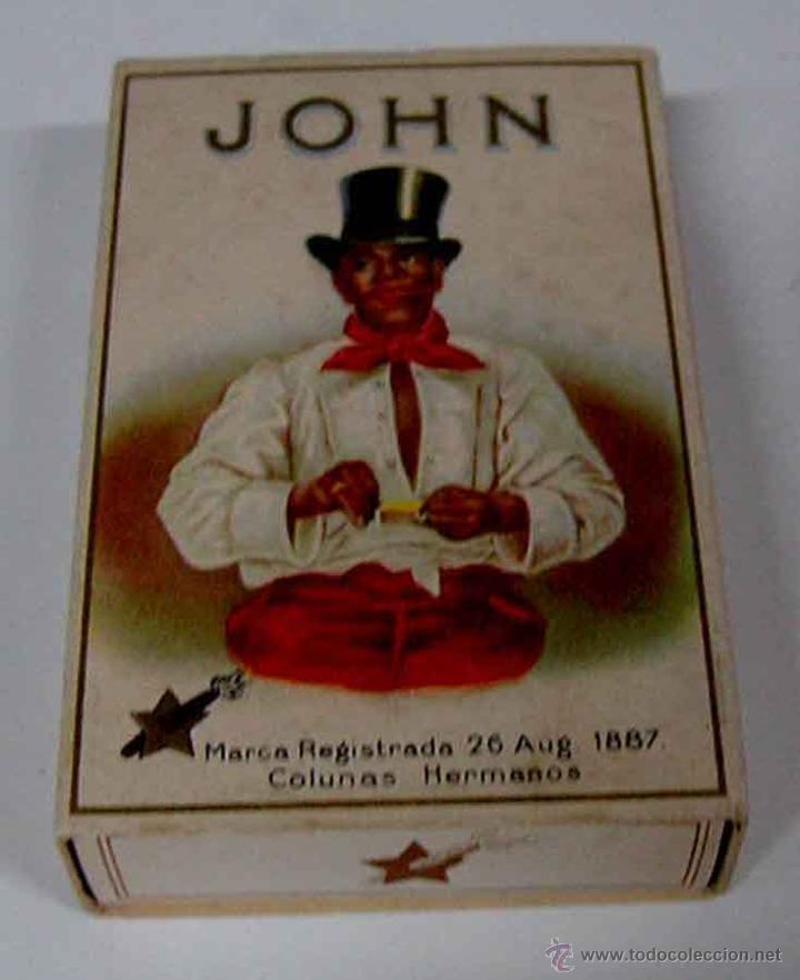 Caixas e caixinhas met&aacute;licas: ANTIGUA CAJA DE CARTON DE CIGARRILLOS JOHN . MIDE 8,5 X 5,5 X 2 CMS. PRINCIPIOS DE SIGLO