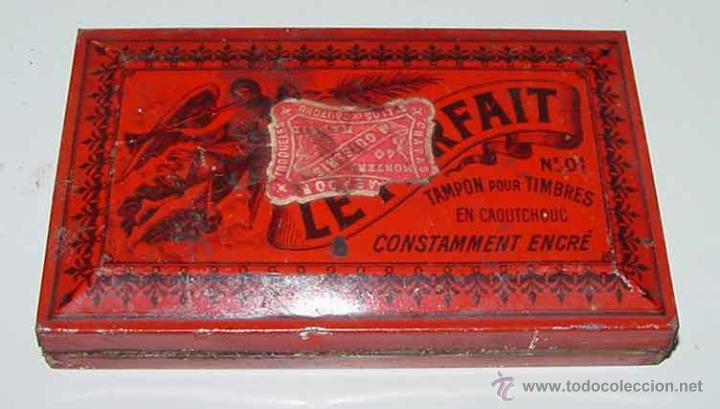 Caixas e caixinhas met&aacute;licas: ANTIGUO TAMPON DE HOJALATA LITOGRAFIADA - MIDE 11,8 X 7,54 X 1,8 CMS. TAL COMO SE VE EN LAS FOTOGRAF