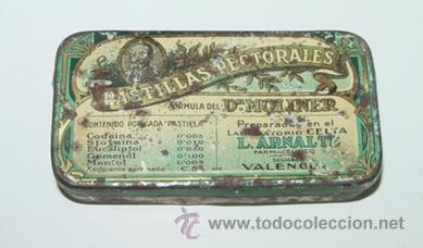 Blechdosen und Kisten: ANTIGUA CAJA DE HOJALATA LITOGRAFIADA CON PUBLICIDAD DE FARMACIA - PASTILLAS PECTORALES, FORMULA DEL