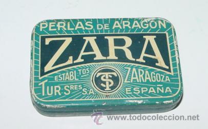 Blechdosen und Kisten: Antgiua Caja en hojalata con publicidad de Zara Pastillas - Perlas de Arag&oacute;n, Zaragoza - Farmacia -