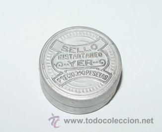 Bo&icirc;tes et petites bo&icirc;tes m&eacute;talliques: ANTIGUA CAJA DE HOJALATA CON PUBLICIDAD EN RELIEVE DE EL SELLO YER, CONTRA EL DOLOR DE CABEZA - FARM