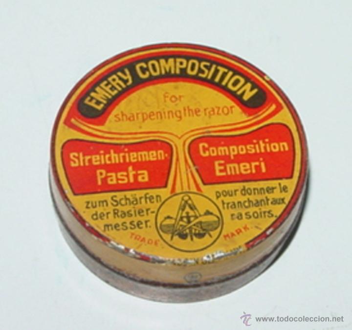 Blechdosen und Kisten: ANTIGUA CAJA DE HOJALATA LITOGRAFIADA CON PUBLICIDAD DE EMERY COMPOSITION - MIDE 4 X 1,6 CMS.