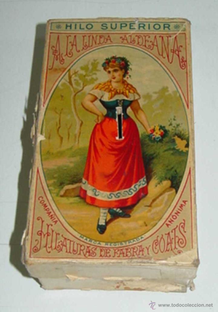 Blechdosen und Kisten: ANTIGUA CAJA DE CARTON CON PUBLICIDAD DE LA LINDA ALDEANA, HILO SUPERIOR  - MIDE 17 X 9 X 6 CMS - CO