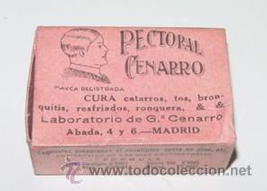 Caixas e caixinhas met&aacute;licas: ANTIGUA CAJA DE CARTON CON PUBLICIDAD DE FARMACIA - PECTORAL CENARRO - LABORATORIO DE G.&ordf; CENARRO -
