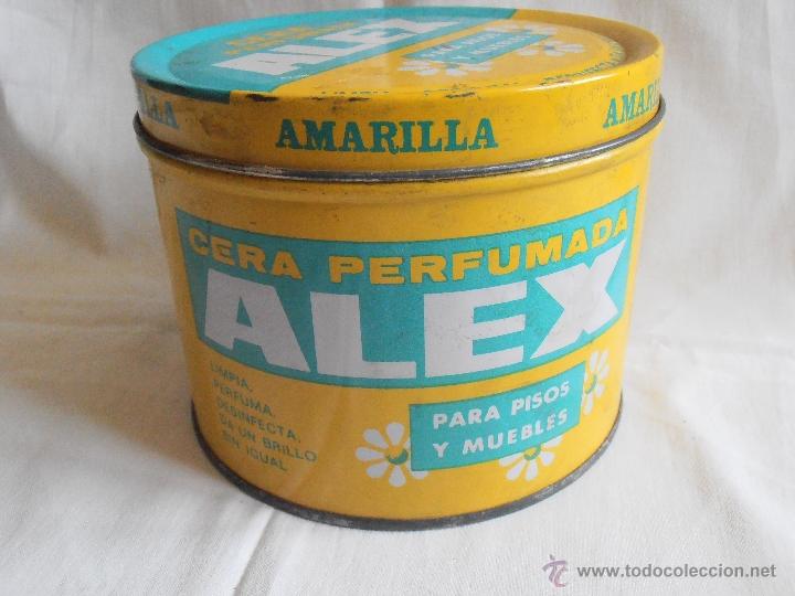 Cajas y cajitas met&aacute;licas: BOTE LATA CERA PERFUMADA ALEX AMARILLA 1000 CC - Foto 1