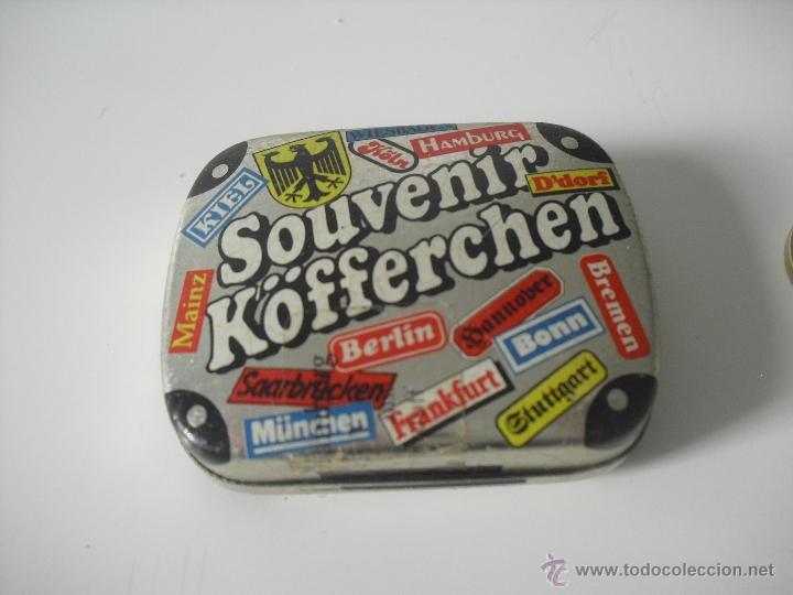 Cajas y cajitas met&aacute;licas: souvenir K&ouml;fferchen. Freistaat bayern. Maleta de recuerdos. Estado Libre de Baviera, Caja metal.Lata