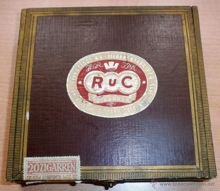Caixas e caixinhas met&aacute;licas: Vintage Caja madera vac&iacute;a 20 zigarren RUC - GIESSEN - D&eacute;cada de los 60 s XX