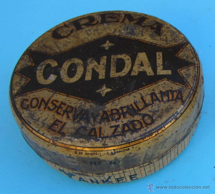 Cajas y cajitas met&aacute;licas: CAJA MET&Aacute;LICA. CREMA CONDAL. CONSERVA Y ABRILLANTA EL CALZADO, YANKEE N&ordm; 4. G. DE ANDREIS, BADALONA.