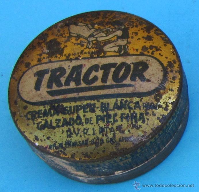 Cajas y cajitas met&aacute;licas: CAJA MET&Aacute;LICA. TRACTOR CREMA SUPER BLANCA PARA CALZADO DE PIEL FINA