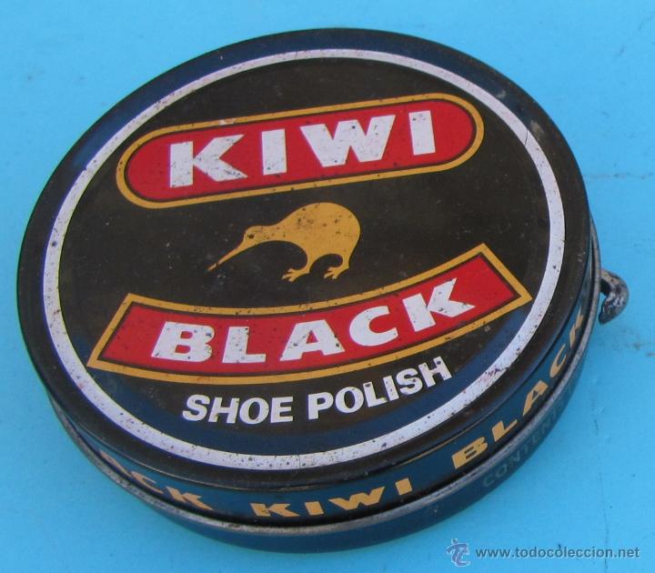 Cajas y cajitas met&aacute;licas: CAJA MET&Aacute;LICA. KIWI. BLACK SHOE POLISH. MADE IN FRANCE.
