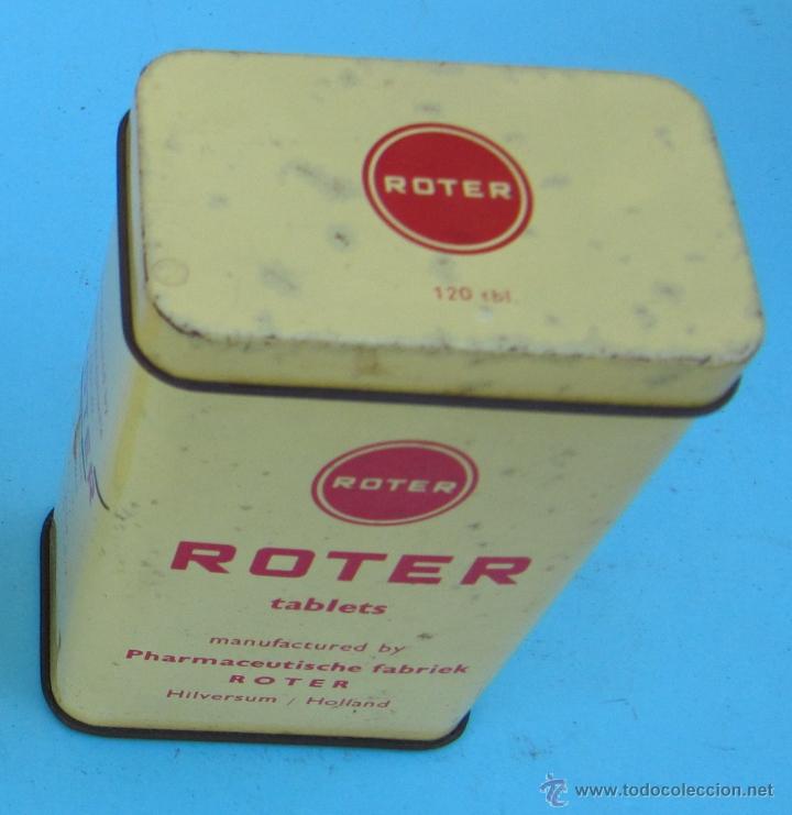 Cajas y cajitas met&aacute;licas: CAJA MET&Aacute;LICA ROTER TABLETAS PARA &Uacute;LCERA DE EST&Oacute;MAGO, ROTER HILVERSUM, HOLLAND.