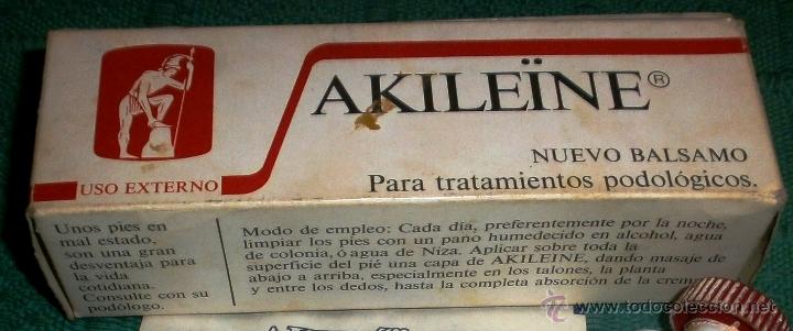 Caixas e caixinhas met&aacute;licas: Antigua Caja b&aacute;lsamo AKILE&Iuml;NE con prospecto original y tubo