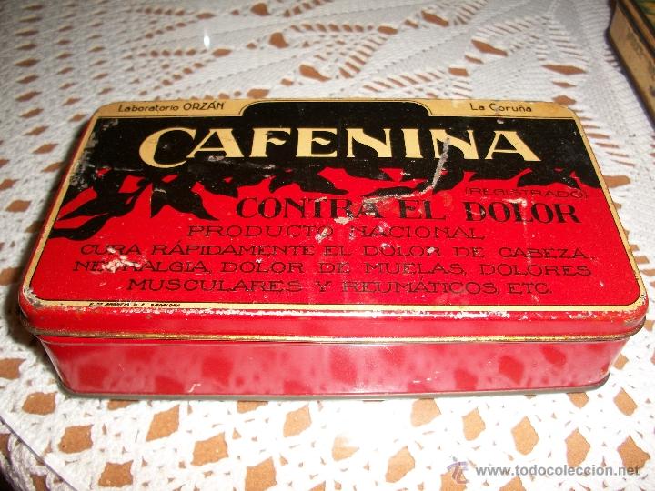 Cajas y cajitas met&aacute;licas: caja de hojalata cafenina contra el dolor