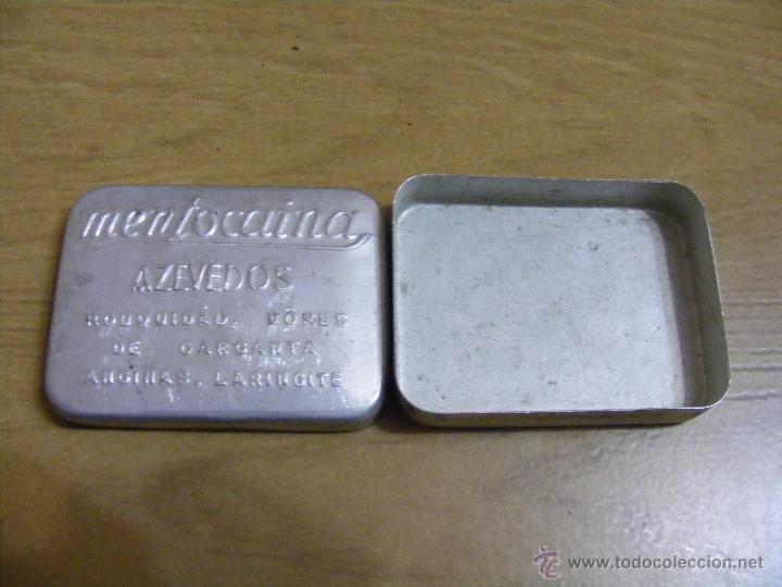 Blechdosen und Kisten: CAJA ANTIGUA DE ALUMINIO DE PASTILHAS PARA El DOLOR DE GARGANTA MENTOCAINA AZEVEDOS