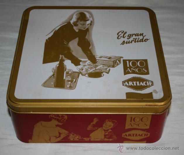 Cajas y cajitas met&aacute;licas: BONITA CAJA DE CHAPA DE GALLETAS ARTIACH 100 A&Ntilde;OS
